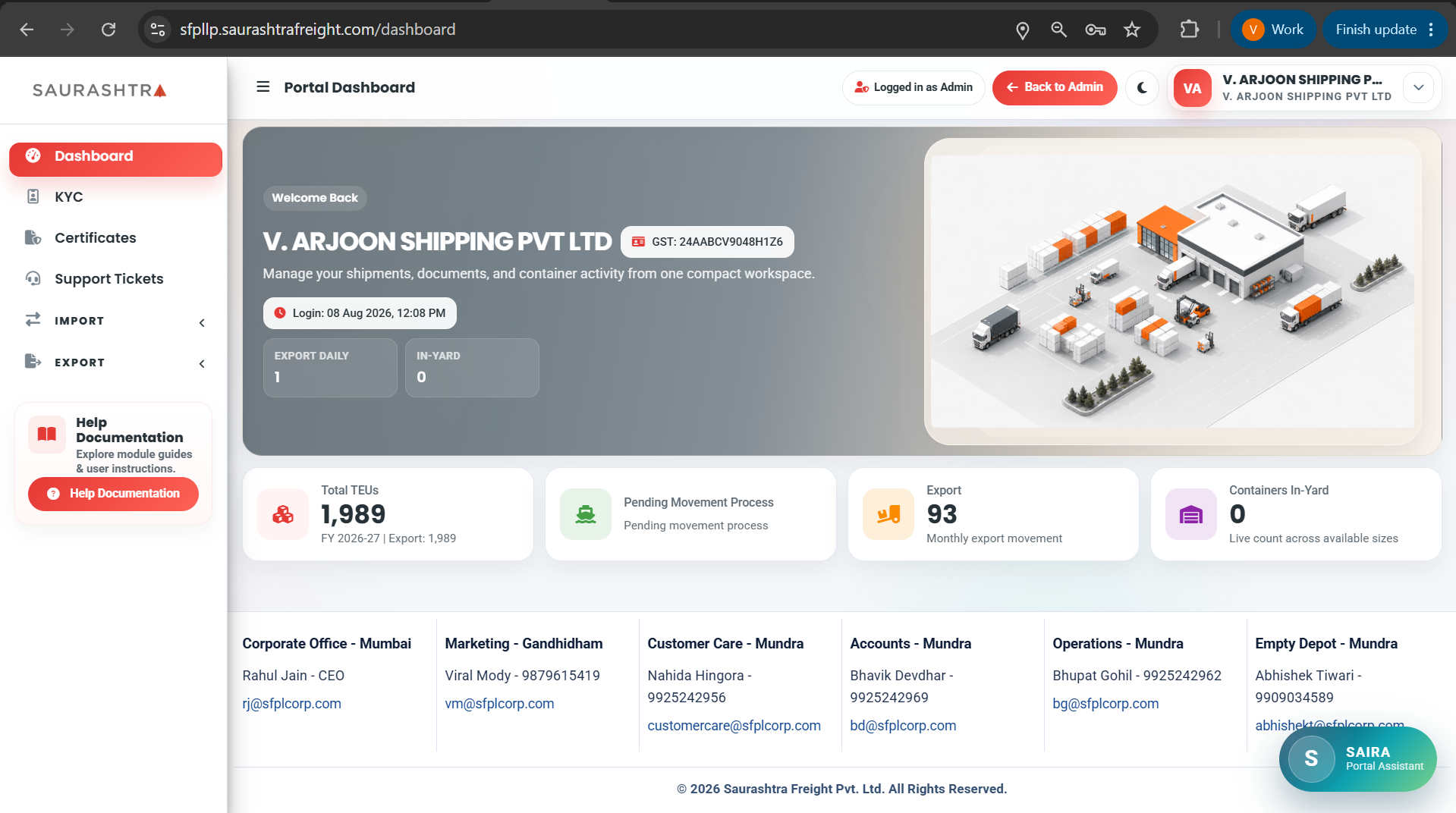 Customer Portal Dashboard